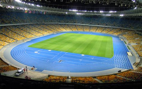 Download wallpapers football field, Olympic Stadium, Kiev ...