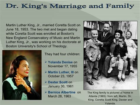 Dr. King s Marriage and Family