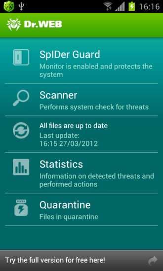 Dr.Web Android antivirus gratis en español