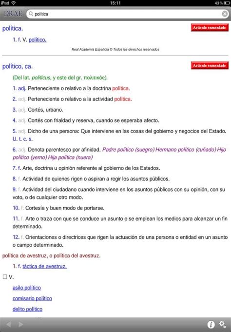 DRAE Diccionario de la Lengua Española para iPhone   Descargar