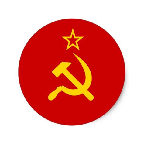Drapeau communiste URSS de la Russie Sticker Rond | Zazzle