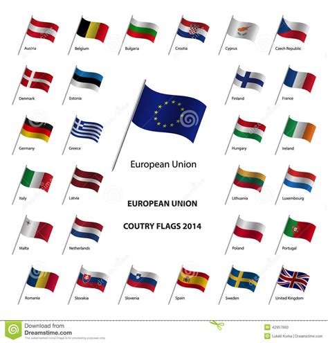 Drapeaux De Pays De L Union Européenne 2014 Illustration ...