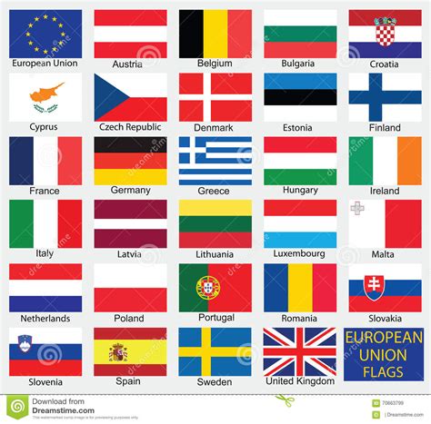 Drapeaux De Pays De L Union Européenne Illustration Stock ...