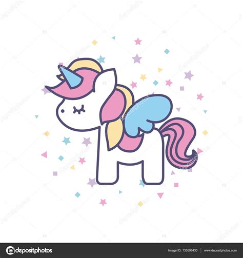 drawing cute unicorn icon — Stock Vector © yupiramos ...