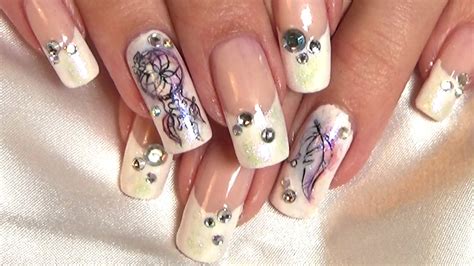 Dream Catcher French Manicure Nail Art Tutorial   YouTube