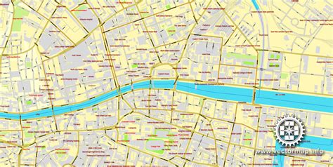Dublin, Ireland, printable vector City Plan map V.2, full ...