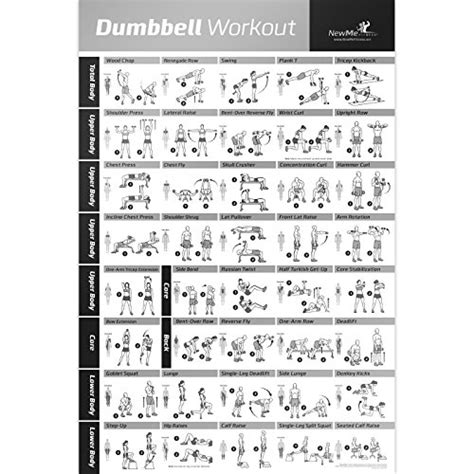 Dumbbell Workout Exercise Poster   Strength Training Chart ...