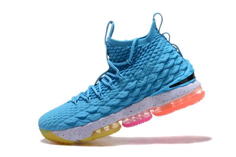 Durable Nike Lebron 15 XV Ice Fire Blue Red Men s ...