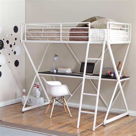 Duro Z Bunk Bed Loft with Desk   White   Bunk Beds & Loft ...