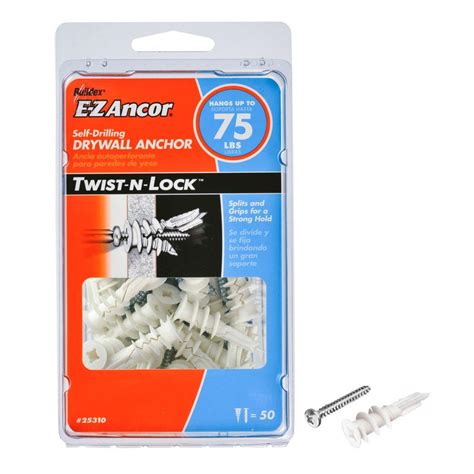 E Z Ancor Twist N Lock 75 lb. Medium Duty Drywall Anchors ...