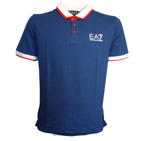 EA7 France World Cup Short Sleeved Polo Shirt   Polo ...