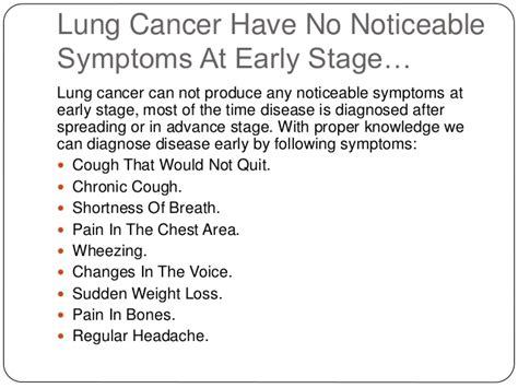 Early lung cancer symptoms