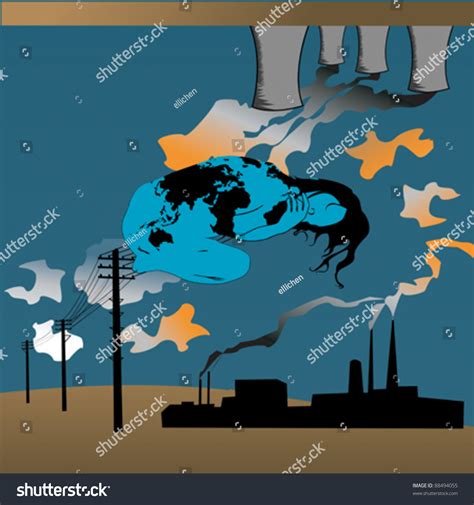 Earth Pollution Concept Stock Vector Illustration 88494055 ...