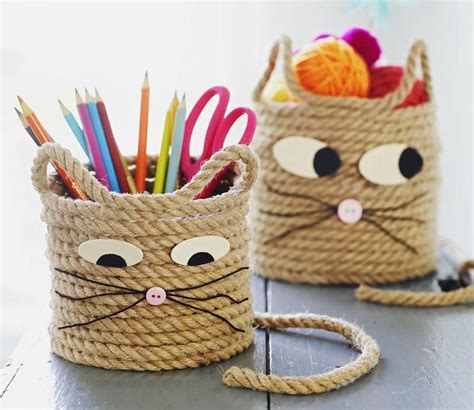 Easy Craft for Kids   Cat Storage Baskets | Storage ...