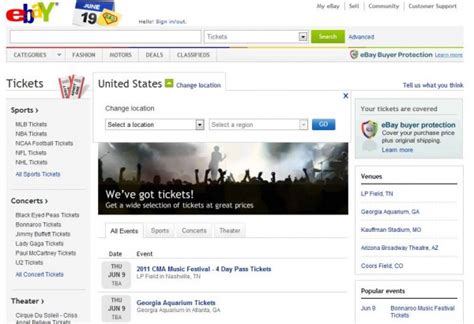 Ebay lanza Tickets, para compra y venta de entradas