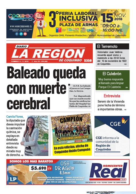 Edicion Domingo 11 Noviembre 2018 | Web Diario La Región