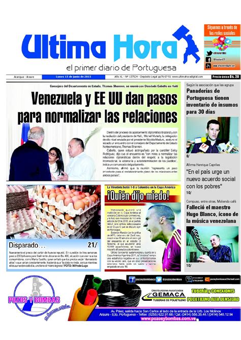 Edicion15 06 2015 by Ultima Hora   El primer diario de ...