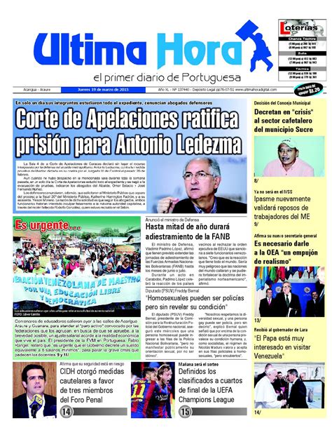 Edicion19 03 2015 by Ultima Hora   El primer diario de ...