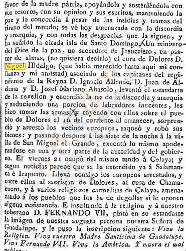Edicto de excomunión mayor a Miguel Hidalgo y Costilla ...