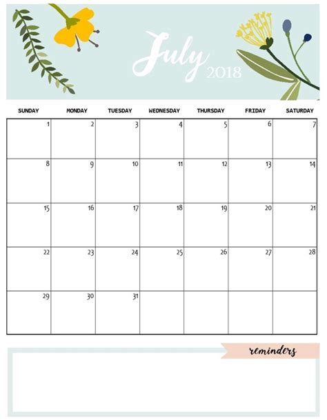 Editable July 2018 Monthly Calendar | Calendar 2018 ...