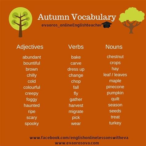 EFL Vocabulary   Seasons  Autumn | Learning English ...