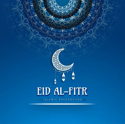 Eid al fitr blue background Vector | Free Download