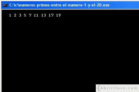 Ejemplo de lenguaje C   Números primos entre el número 1 y ...
