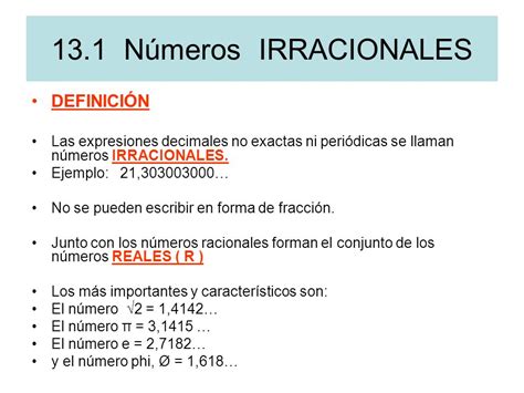 Ejemplo De Numeros Racionales Y Irracionales ...