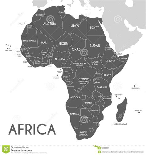 Ejemplo Político Del Vector Del Mapa De África Aislado En ...