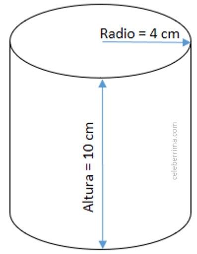 Ejemplo y fórmula volumen de un cilindro   Celebérrima.com