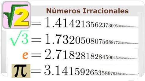 Ejemplos de números irracionales