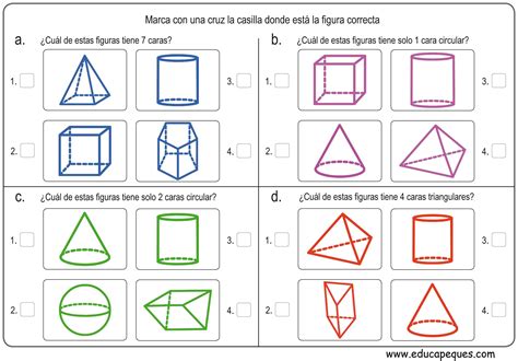 Ejercicios de figuras geométricas para primaria