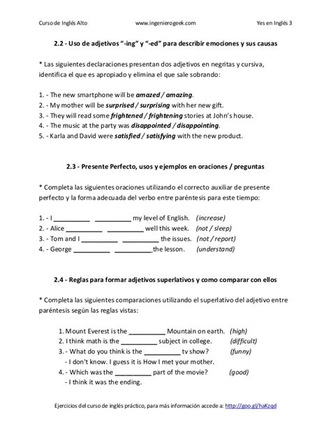 Ejercicios de Ingles Practico PDF Yes en Ingles 3 By ...