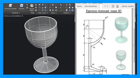 Ejercicios en Autocad 3D; dibuja una copa paso paso ...