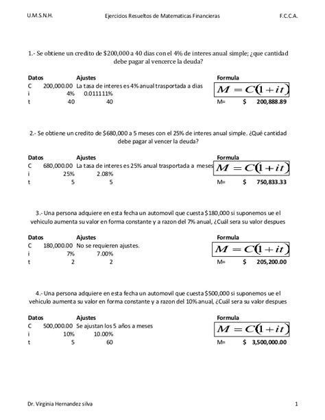 Ejercicios resueltos de matematicas financieras hernandez ...