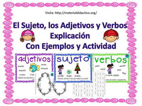 El Adjetivo, Sujeto y Verbo   Explicación Con Ejemplos y ...