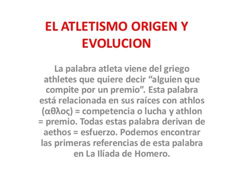 El atletismo origen y evolucion