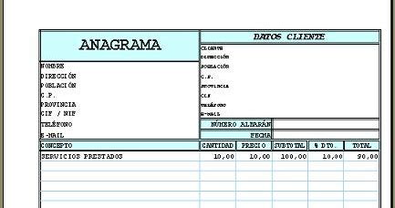 El Aula Ofimática: Modelo de Albarán en Excel