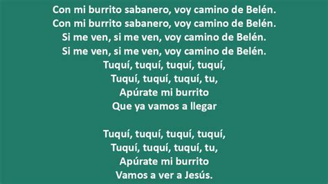 El Burrito de Belén Letra   letra de Canción de Navidad ...