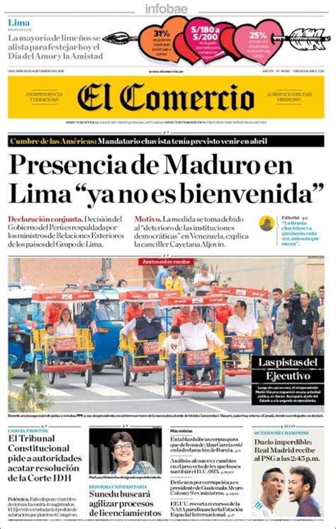El Comercio, Perú, Miércoles 14 de febrero de 2018 ...