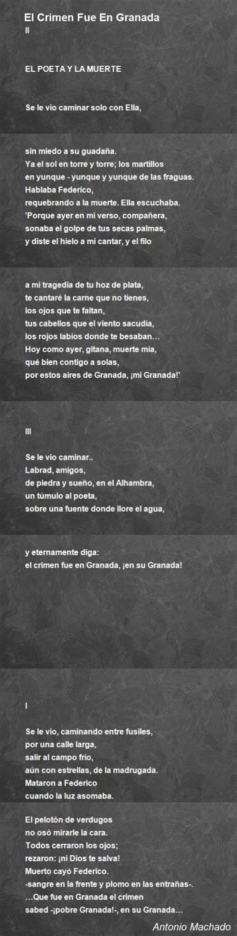 El Crimen Fue En Granada Poem by Antonio Machado   Poem Hunter