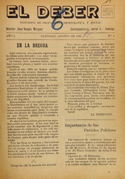 El Deber.   Biblioteca Nacional Digital de Chile