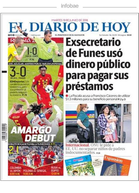 El diario de hoy, El Salvador, 19 de junio de 2018 ...
