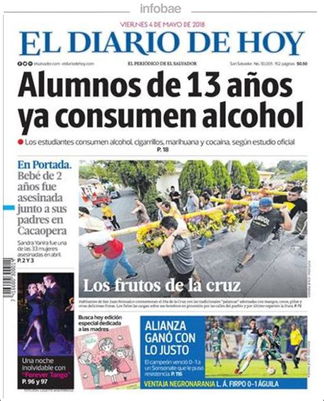 El Diario de Hoy, El Salvador, Viernes 04 de mayo de 2018