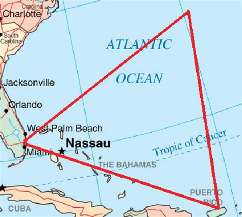 El famoso Triángulo de las Bermudas