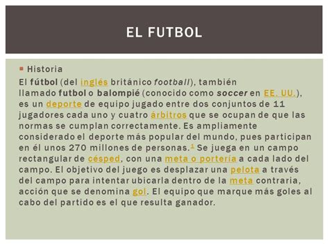 El Futbol Historia El fútbol  del inglés británico ...