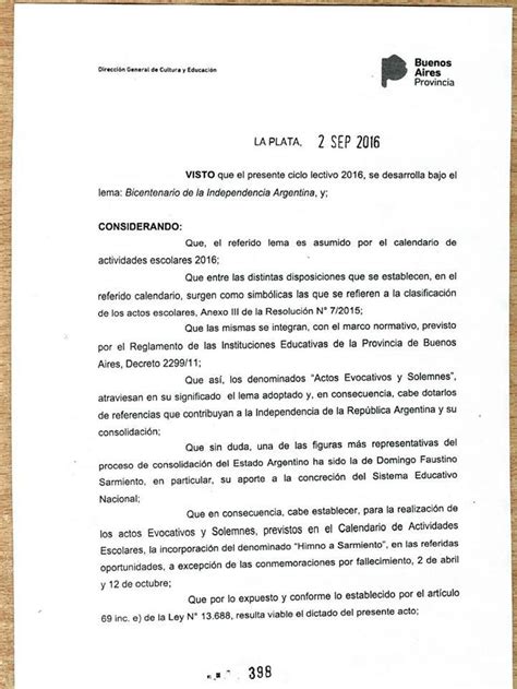 El Gobierno Bonaerense ordena cantar el Himno a Sarmiento ...