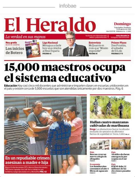 El heraldo – Honduras – 12 de Agosto de 2018 | Noticias de ...