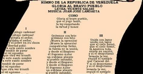 El Himno Nacional de la República Bolivariana de Venezuela ...