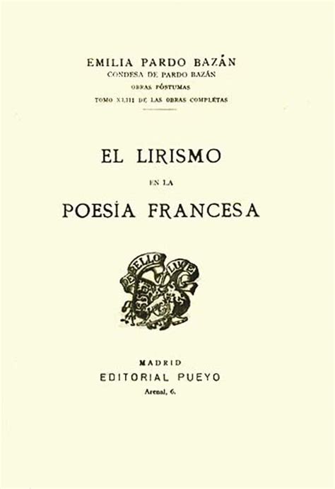 El lirismo en la poesía francesa / Emilia Pardo Bazán ...